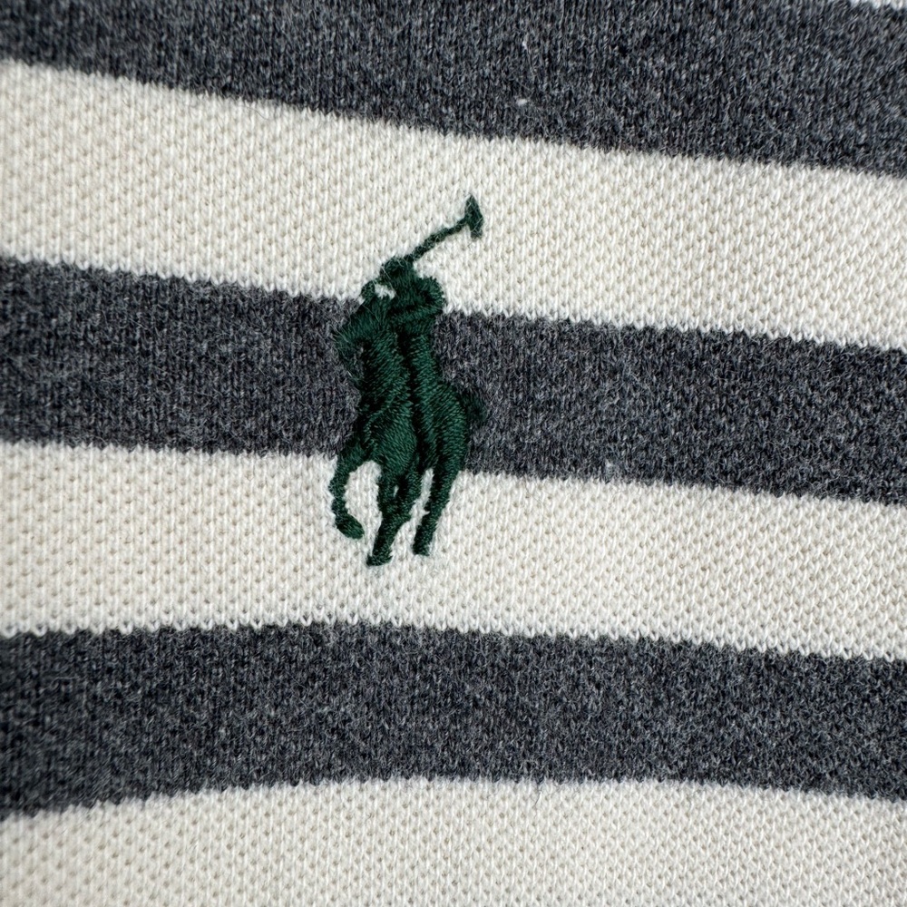 Vintage Polo Ralph Lauren Short Sleeve Polo Gray Striped Size XL - Picture 5 of 11